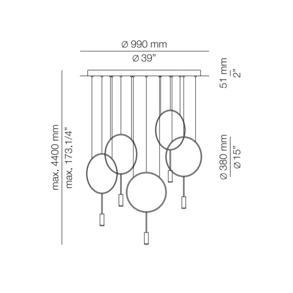 Revolta R100S.5S Suspension Lamp