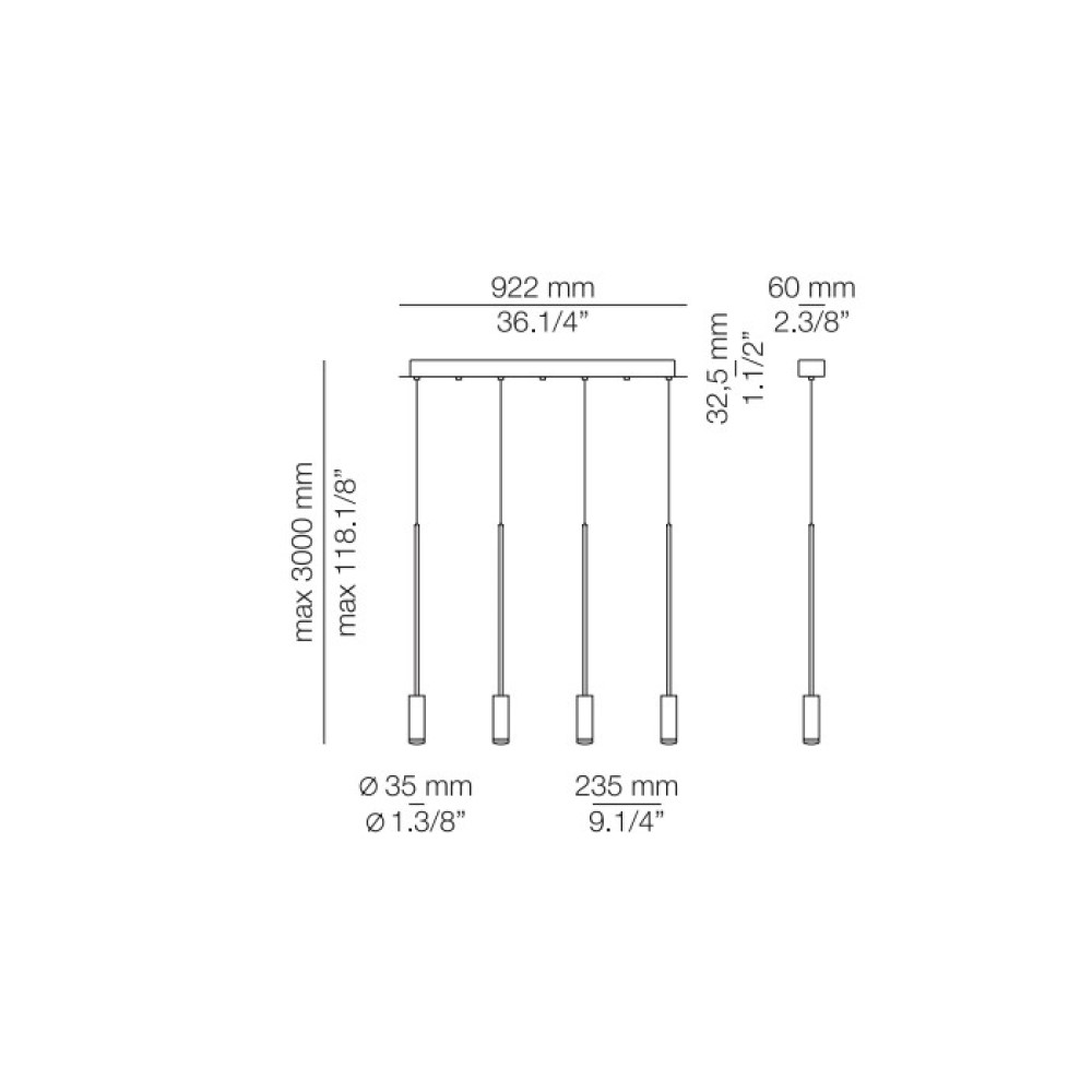 Volta L92S.4S Suspension Lamp