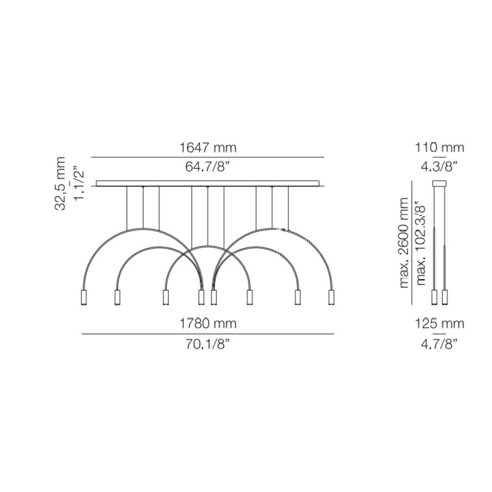 Volta L165S.1T1D1T Suspension Lamp