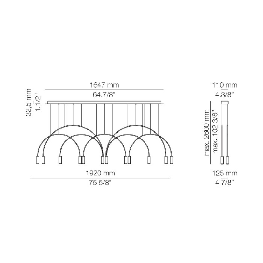 Volta L165S.3D2T Suspension Lamp