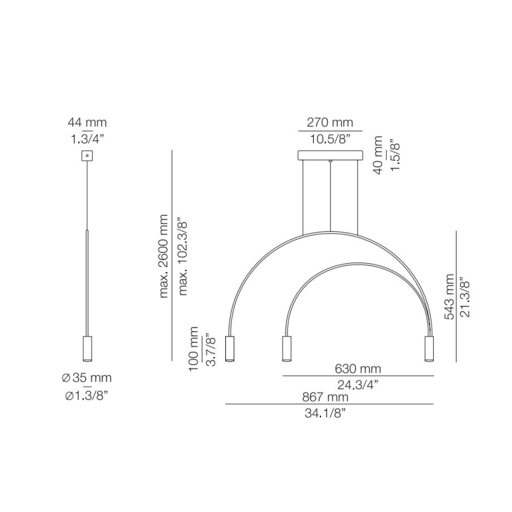 Volta T-3536S Suspension Lamp