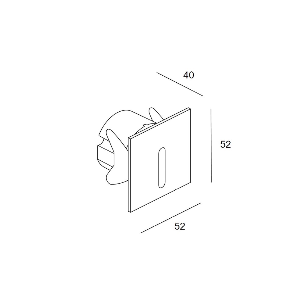 Bat Square Lineal Outdoor Recessed Wall Light