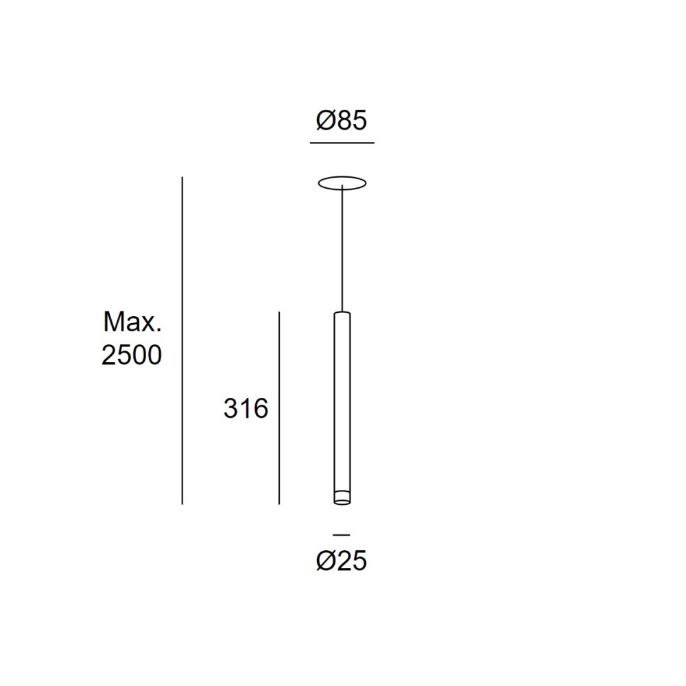 Candle 1 Recessed Suspension Lamp