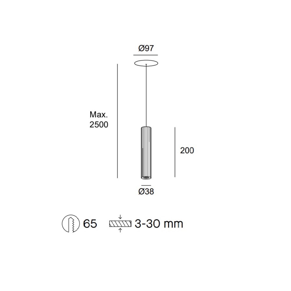 Prolix Recessed Suspension Lamp