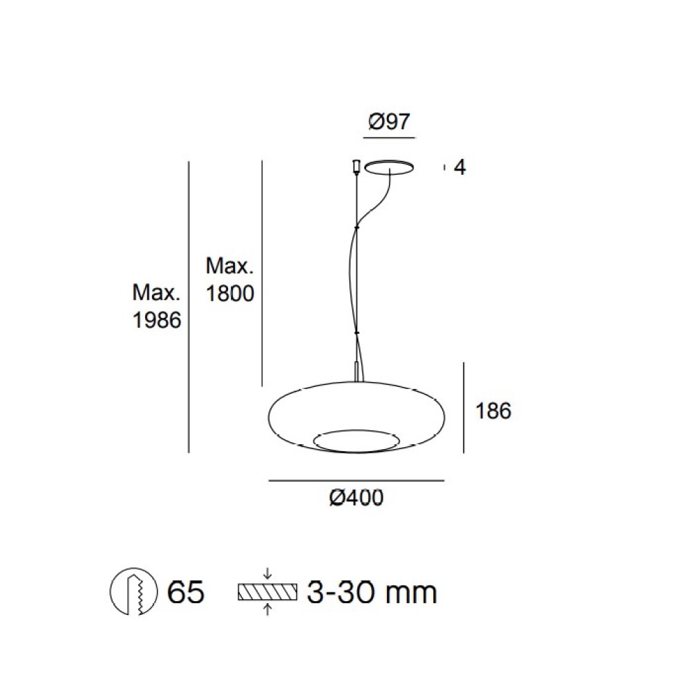 Plat Recessed Suspension Lamp