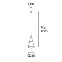 Attic Conic Shape Suspension Lamp