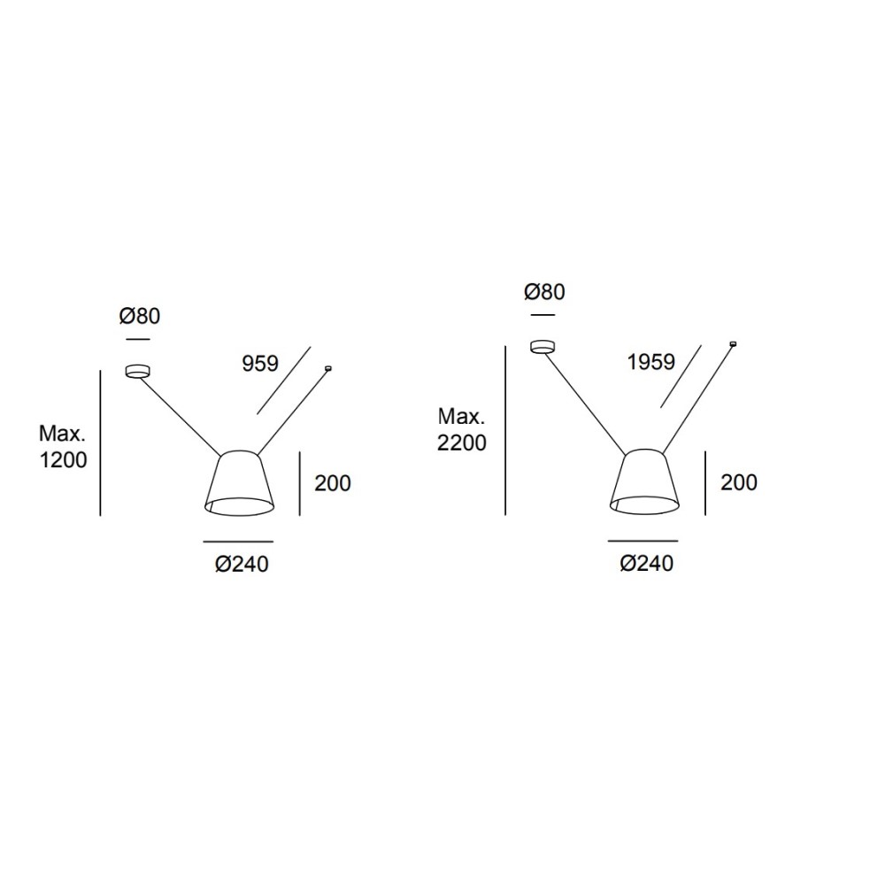 Attic Conic Shape V Suspension Lamp