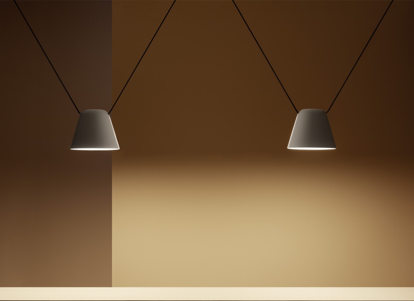 Attic Double Conic Shape Suspension Lamp