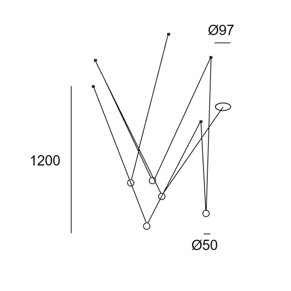 Punto Multiple Recessed Suspension Lamp