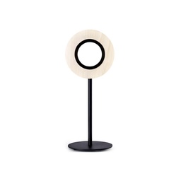 Lens Circular Table Lamp (White Veener, Black)