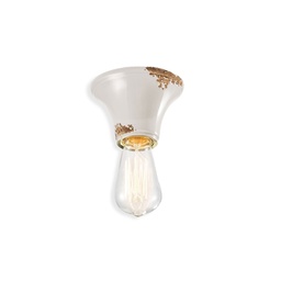 Vintage E27 Ceiling Light (Vintage bianco, Ø12.5cm)