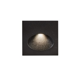 Bat Square Oval Outdoor Recessed Wall Light (Dark Grey, 2700K - warm white)