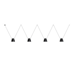 Attic 4 Conic Shape Suspension Lamp (Black, 100)