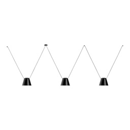 Attic 3 Conic Shape Suspension Lamp (Black, 100)