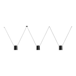 Attic 3 Rectangular Shape Suspension Lamp (Black, 100)