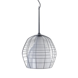 Cage Large Suspension Lamp (White, Black)