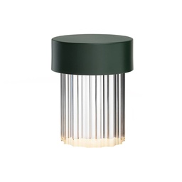 Last Order Fluted Outdoor Portable Table Lamp (Dark green)