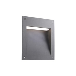 Micenas Asymmetrical Square Outdoor Recessed Wall Light (Dark Grey, ON/OFF)