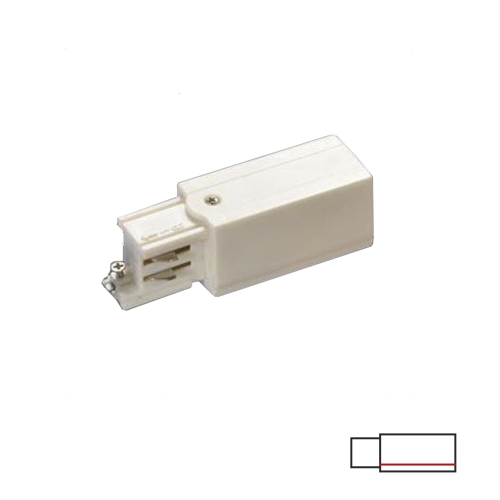 Acb 3-PHASE TRACK CONNECTOR - WHITE RIGHT | lightingonline.eu