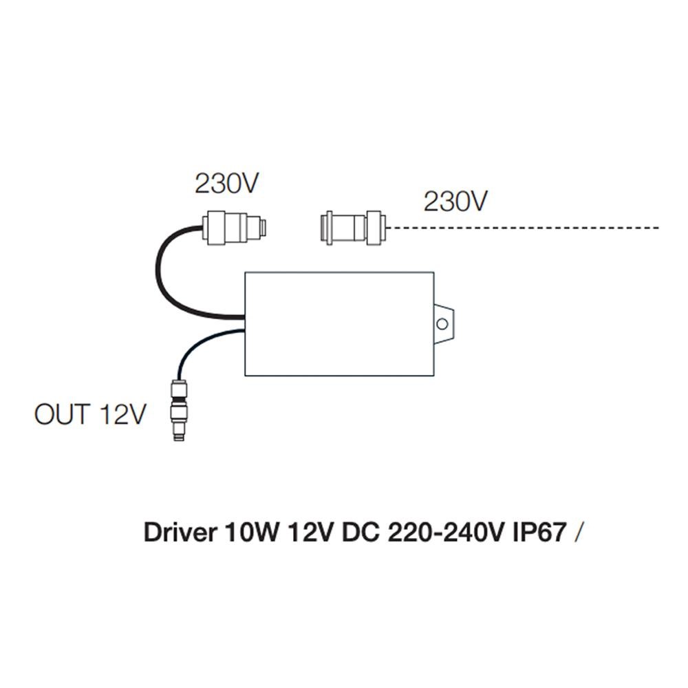 Catellani &amp; Smith Driver 10W 12V DC 220-240V IP67 / not dimmable / without quick connectors / max 6 lamps | lightingonline.eu