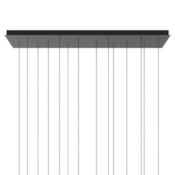 Rectangular Canopy for 14 pendants (Matte black)