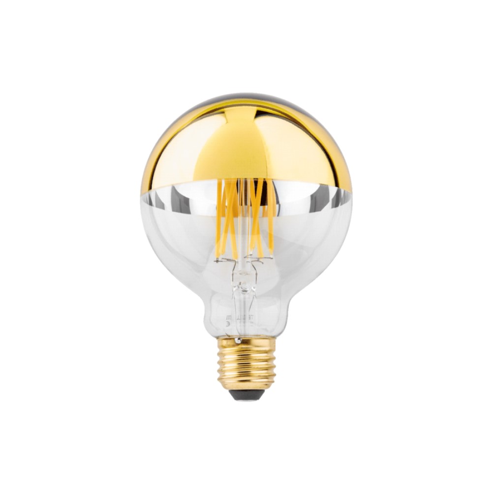 Wever &amp; Ducré LAMP G95 LED 2700K | E27 5.6W | &gt;90 CRI | 464lm | 220-240VAC | 50-60Hz | phase-cut dim Gold Mirror | lightingonline.eu