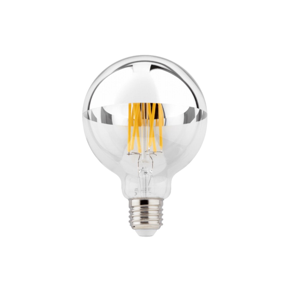 Wever &amp; Ducré LAMP G95 LED 2700K | E27 5.6W | &gt;95 CRI | 464lm | 220-240VAC | 50-60Hz | phase-cut dim Silver Mirror | lightingonline.eu
