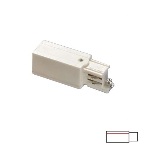 3-PHASE TRACK CONNECTOR - WHITE LEFT